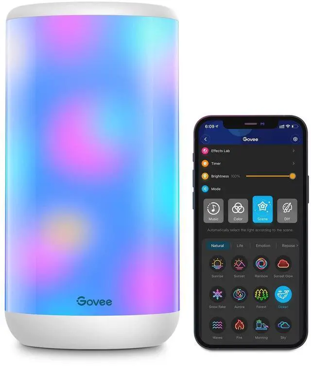 Main image of RGBIC Table Lamp, Smart Lamp Work with Alexa, LED Lamp with Music Sync and 43 Scene Modes, Color Changing Lamp for Bedroom Decor, Dimmable Night Light (Corded Electric)