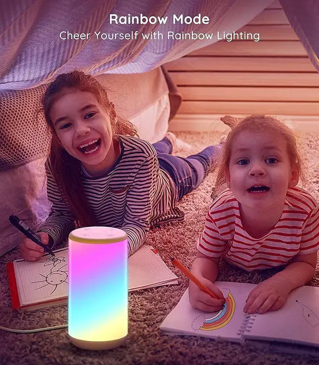 Alt view image 7 of 7 - RGBIC Table Lamp, Smart Lamp Work with Alexa, LED Lamp with Music Sync and 43 Scene Modes, Color Changing Lamp for Bedroom Decor, Dimmable Night Light (Corded Electric)
