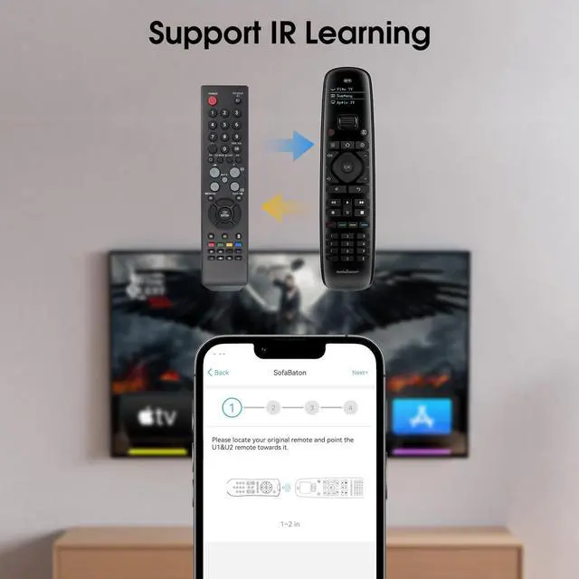 Alt view image 5 of 7 - U2 Universal Remote with Backlit Button, All in One Universal Remote Control with App Control, Custom Macros, Compatible with Smart TVs,Sound Bar and DVD/Blu-ray Players, and More