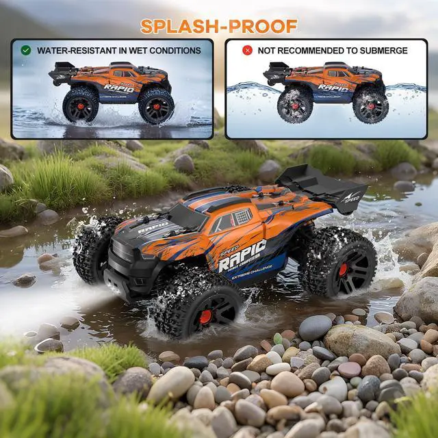 Alt view image 6 of 6 - Remote Control Car, High Speed All Terrain Off Road Fast RC Cars with 2.4 GHz,1:20 Scale Max 38 KPH 4WD Waterproof Electric RC Truck Toys, Christmas Birthday Gifts for Adults & Teen Boys