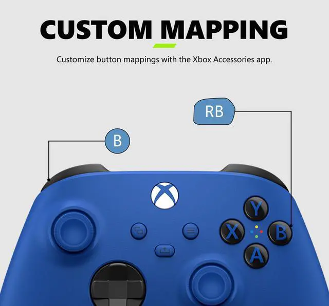 Alt view image 6 of 6 - Wireless Gaming Controller (2025)  Shock Blue  Play on , Windows, Android, iOS, FireTV Sticks, Smart TVs, VR Headsets