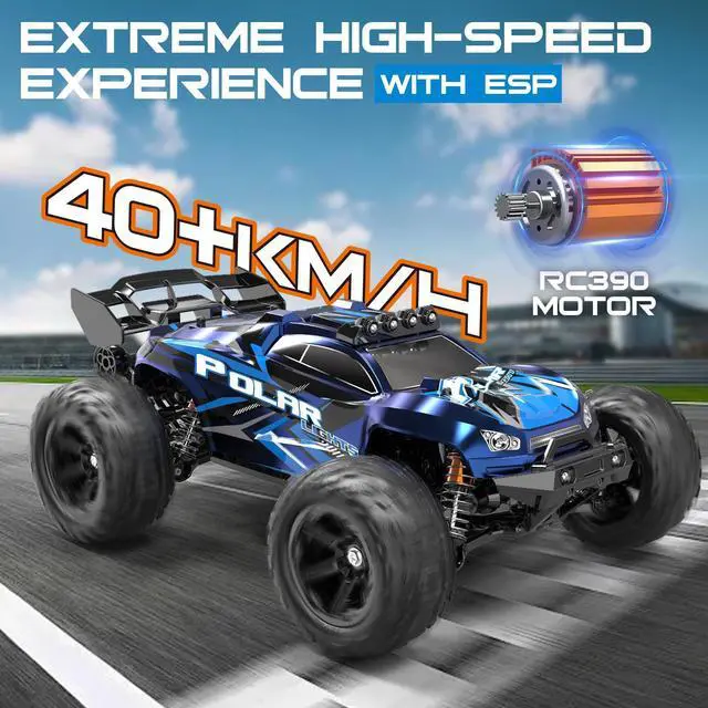 Alt view image 3 of 7 - Rc Cars 1:14 All Terrain RC Car for Adults & Boys, 4WD Off-Road RC Truck High Speed Fast 40+ KPH, 4X4 Waterproof Remote Control Car with 2 Rechargeable 1300 mAh Batteries