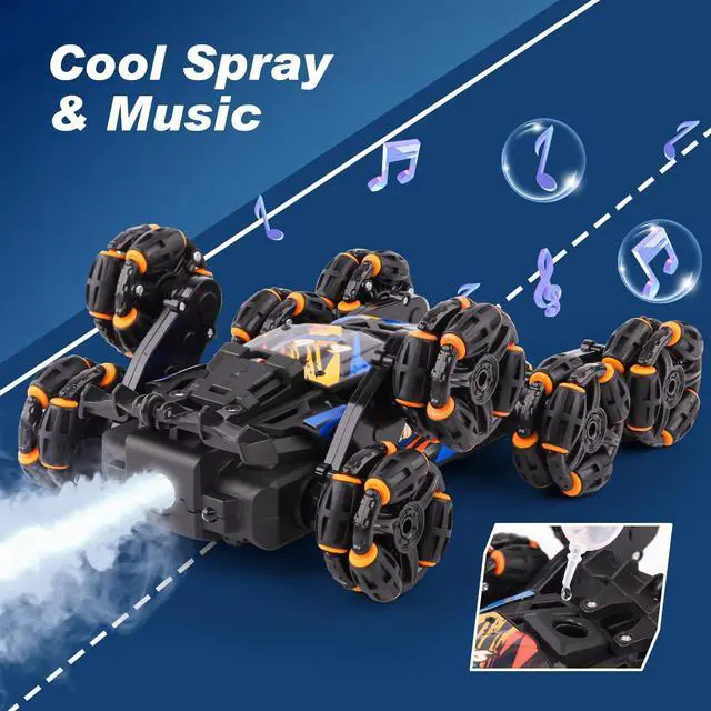 Alt view image 6 of 7 - Cool 8 Wheels Hand Controlled rc Stunt Car Toys, Gesture Sensing Remote Control Cars for Boys Age 6 7 8-12 13 14 Year Old, Birthday Gifts Ideas for Kids
