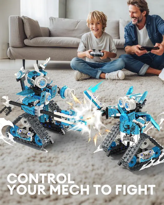 Alt view image 5 of 6 - 5 in 1 STEM RC Robot Building Kit, 398PCS APP & Remote Control Blocks DIY Engineering Robotics, Erector Science Set , Educational Learn Toys Gift for Boys & Girls