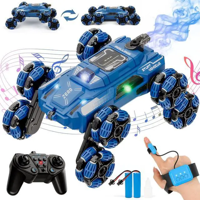 Main image of Cool 8 Wheel Gesture Control RC Stunt Car , Birthday Toys Gifts for 6 7 8-12 13 14 Year Old Boys , 2.4Ghz Hand controlled Remote Control Transform Drift Cars , Double Sided Climbing with Music & Spray