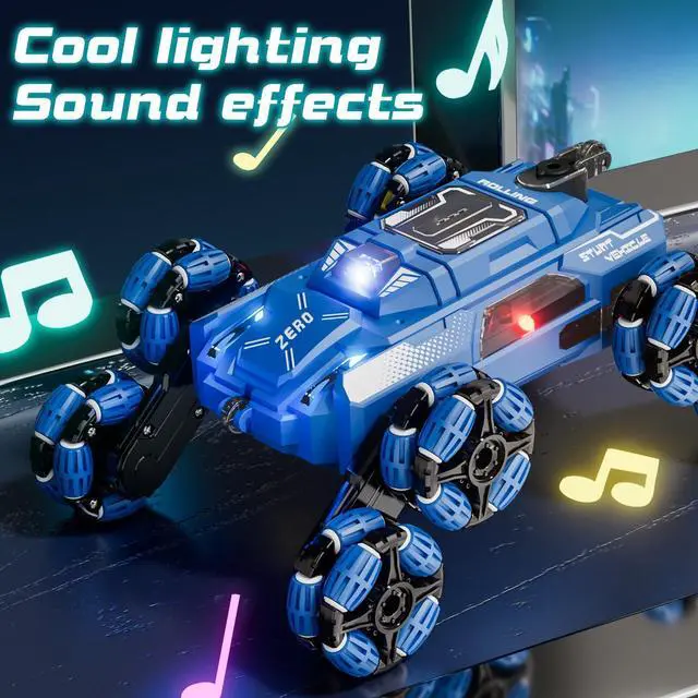 Alt view image 2 of 3 - Cool 8 Wheel Gesture Control RC Stunt Car , Birthday Toys Gifts for 6 7 8-12 13 14 Year Old Boys , 2.4Ghz Hand controlled Remote Control Transform Drift Cars , Double Sided Climbing with Music & Spray