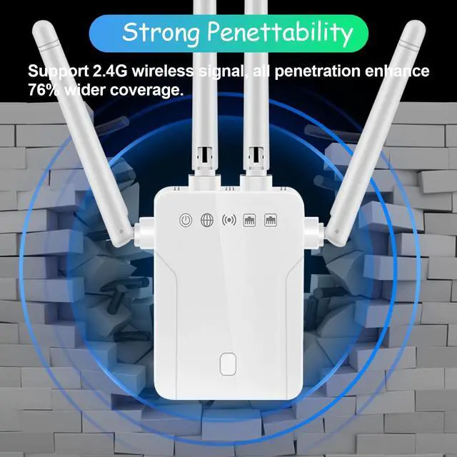 Alt view image 4 of 7 - WiFi Extender Signal Booster for Home: Internet Repeater Long Range Covers Up to 45+ Devices and 8470 Sq.ft for Apartment Basement Office House