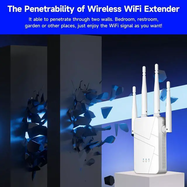 Alt view image 6 of 7 - 2025 WiFi Extender Signal Booster for Home, 15000sq.ft Wireless Internet Repeater, Long Range WiFi Booster and Signal Amplifier w/Ethernet Port, WiFi Router Extender Support 99% Devices, 1-Tap Setup