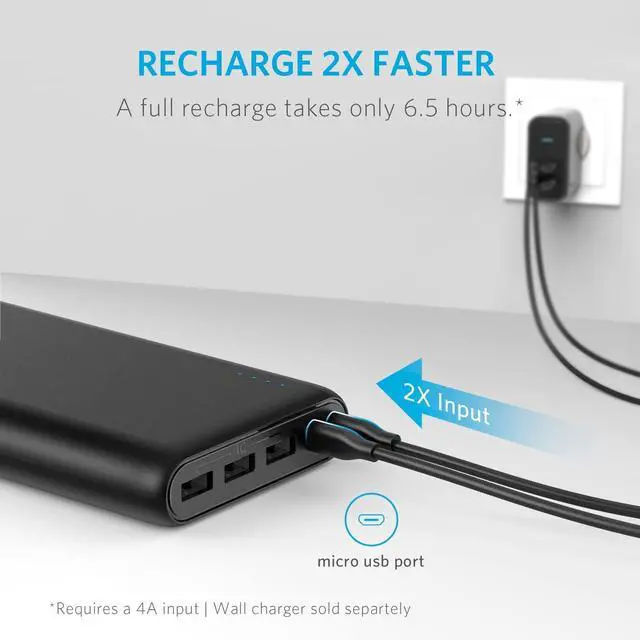 Alt view image 5 of 6 - Power Bank, 26,800 mAh External Battery with Dual Input Port and Double-Speed Recharging, 3 USB Ports Without A-C Cable, for iPhone Series, iPad, Samsung, Android and Other Devices