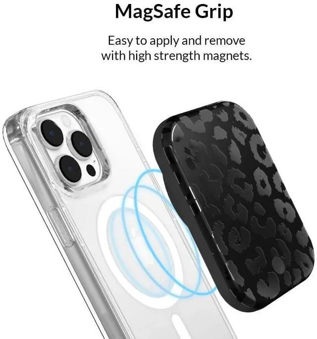 Alt view image 5 of 7 - Battery Pack Compatible with MagSafe - Magnetic Portable Power Bank with USB-C Cable - Slim Pod Charger for iPhone 12 13 14 15 - Fast Charging 5000 mAh - Black Leopard