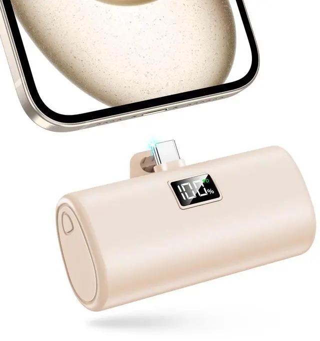 Main image of Portable Charger, 6000mAh for iPhone 15 16 Power Bank, USB-C Portable Phone Charger with Fast Charging (20W), Mini Battery Pack for iPhone 15 Pro/15 Plus/15 Promax/Samsung/Huawei Andriod - Khaki
