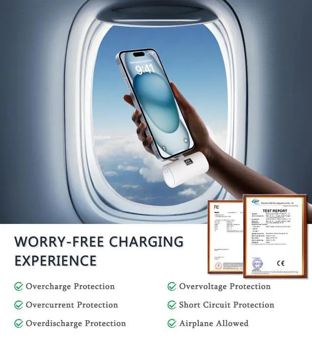 Alt view image 6 of 7 - Portable Charger, 6000mAh for iPhone 15 16 Power Bank, USB-C Portable Phone Charger with Fast Charging (20W), Mini Battery Pack for iPhone 15 Pro/15 Plus/15 Promax/Samsung/Huawei Andriod - Khaki