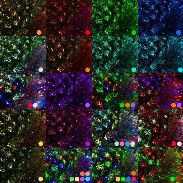Alt view image 6 of 7 - Smart Christmas 360 LED Net Lights, 12FT x 5 FT RGB Color Changing String Lights with Remote & APP Control, Christmas Decorations for Indoor Outdoor Xmas Party Yard Garden Decor