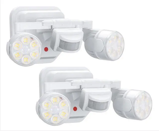 Main image of 2 Pack Motion Sensor Outdoor Lights, 450° Superwide Adjustment Dimmable Dusk to Dawn Flood Lights Outdoor, 5000K 12W=150W Outside LED Security Lights, IP65, White (Hardwired)