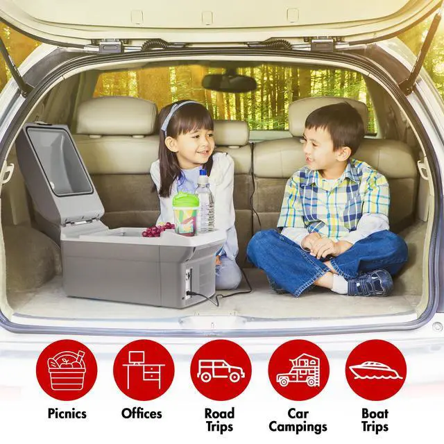 Alt view image 7 of 7 - EL6214 Personal Thermoelectric Cooler/Warmer, 14 Liter Capacity, Portable Electric Car Cooler with 12/24V DC, 12V Small Fridge for Car, RV, and Camping Use, UL Listed
