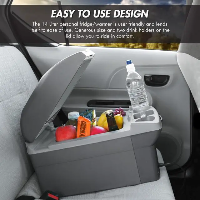 Alt view image 6 of 7 - EL6214 Personal Thermoelectric Cooler/Warmer, 14 Liter Capacity, Portable Electric Car Cooler with 12/24V DC, 12V Small Fridge for Car, RV, and Camping Use, UL Listed