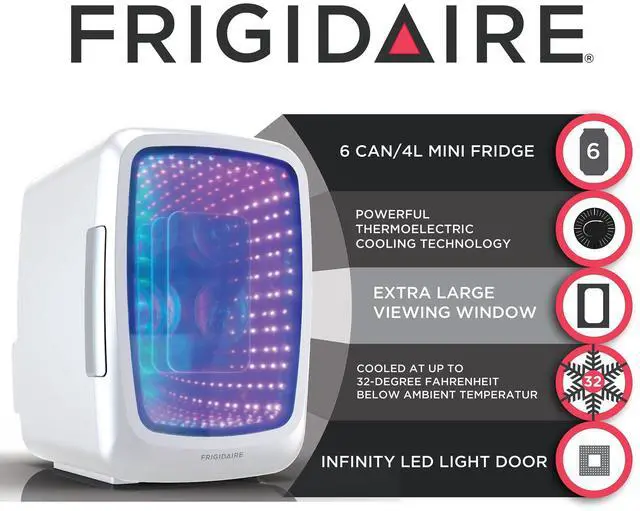 Alt view image 7 of 7 - EFMIS179 Gaming Light Up Mini Beverage Refrigerator, White