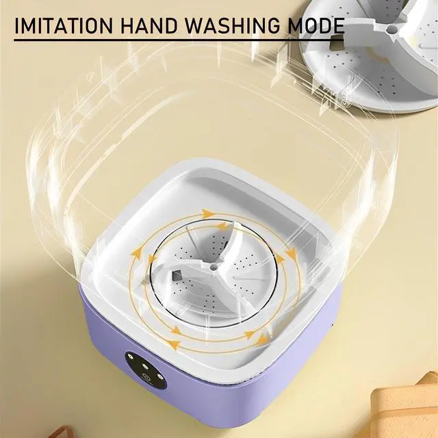 Alt view image 6 of 7 - Portable washing machine,Mini Washer,11L upgraded large capacity foldable Washer.Deep cleaning of underwear, baby clothes and other small clothes.Suitable for apartments, dormitories, hotels (Purple)