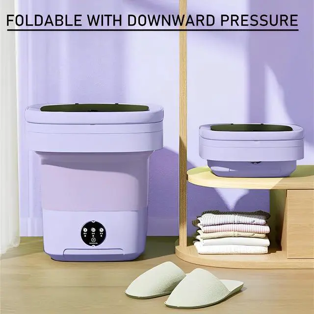 Alt view image 4 of 7 - Portable washing machine,Mini Washer,11L upgraded large capacity foldable Washer.Deep cleaning of underwear, baby clothes and other small clothes.Suitable for apartments, dormitories, hotels (Purple)