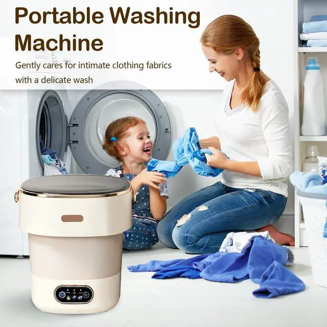 Alt view image 2 of 7 - Portable Mini Washing Machine 15L with Upgraded Spin Basket, Compact Clothes Washer for Underwear, Baby Clothes & Small Items, Ideal for Home, Apartments, RV Tours, Dormitories & Hotels