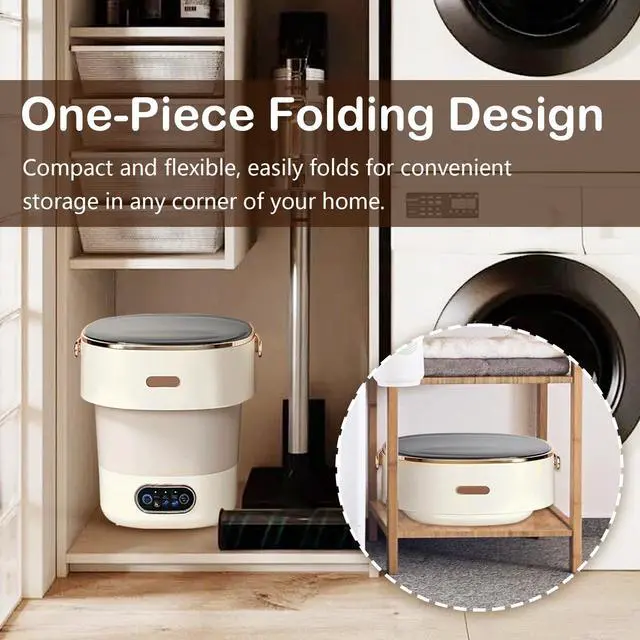Alt view image 7 of 7 - Portable Mini Washing Machine 15L with Upgraded Spin Basket, Compact Clothes Washer for Underwear, Baby Clothes & Small Items, Ideal for Home, Apartments, RV Tours, Dormitories & Hotels