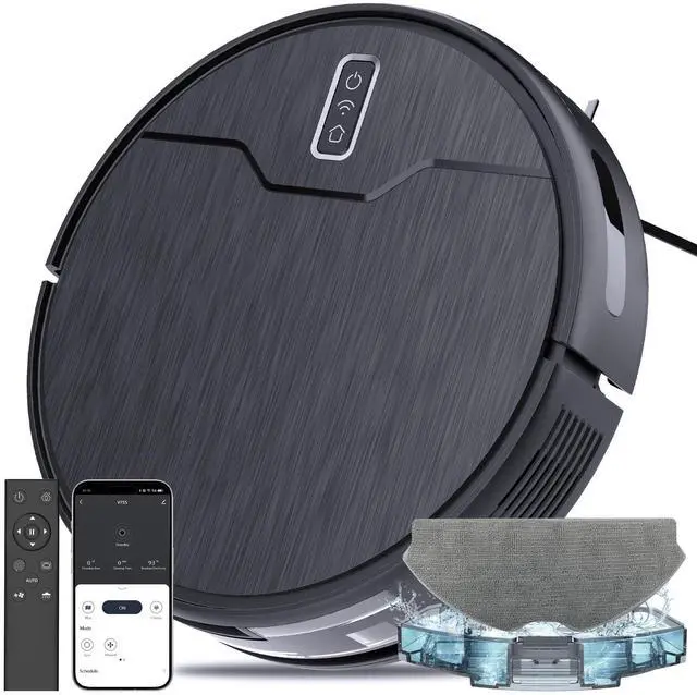 Main image of Robot Vacuum and Mop Combo, Robot Vacuum Cleaner, 6 Cleaning Modes, Large Capacity Water Tank Dustbin, Self-Charging, WiFi/App/Alexa, Ideal for Hard Floor, Carpet, Pet Hair