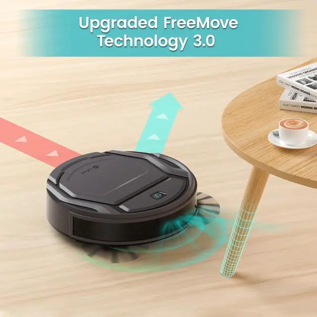 Alt view image 7 of 7 - Robot Vacuum Cleaner, 120 Mins Runtime, Compact Design, Low Noise, Powerful Suction, Wi-Fi/App/Voice Control, Self-Charging, Scheduled Cleaning, Ideal for Pet Hair and Hard Floors, M210 Black