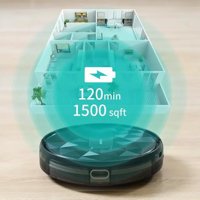 Alt view image 2 of 7 - Robot Vacuum, 2800Pa Powerful Suction, Smart Navigation, App & Remote Control, 120 Mins Runtime, Anti-Collision & Anti-Drop, for Hard Floor/Carpet/Pet Hair