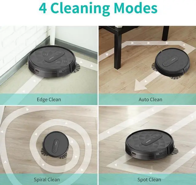 Alt view image 3 of 7 - Robot Vacuum, 2800Pa Powerful Suction, Smart Navigation, App & Remote Control, 120 Mins Runtime, Anti-Collision & Anti-Drop, for Hard Floor/Carpet/Pet Hair