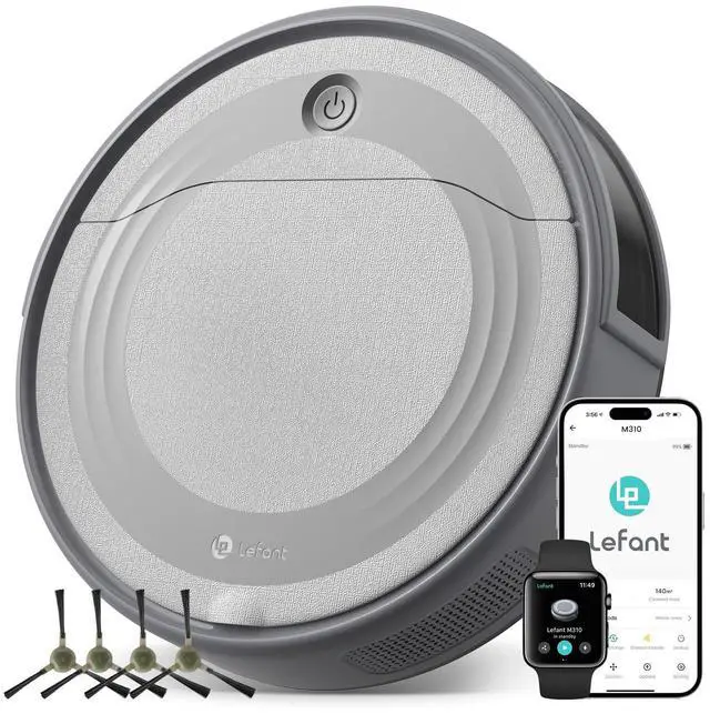 Main image of M310 Robot Vacuum Cleaner 4500Pa Suction, Ultra-Slim & Quiet, PreciSense Obstacle Avoidance, WiFi/App/Voice Control, 160-Min Runtime, Self-Charging Ideal for Pet Hair & Hard Floors (Gray)