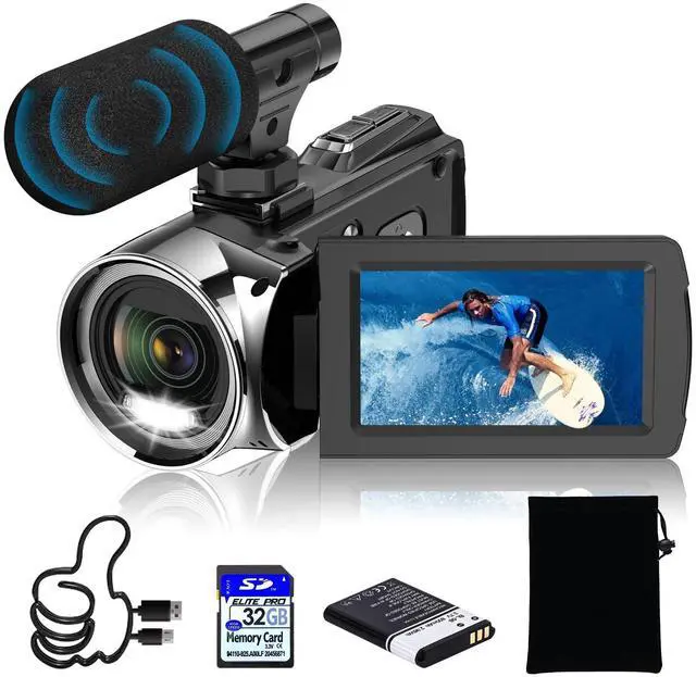 Main image of Video Camera Camcorder HD 4K 48MP Digital Cameras Recorder for YouTube TikTok 3 Inch 270 Degree Rotation Screen 18X Zoom Vlogging Camcorders for Kids,Teens,Students,Beginners,Elders