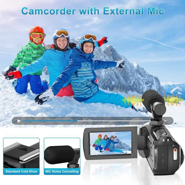 Alt view image 5 of 7 - Video Camera Camcorder HD 4K 48MP Digital Cameras Recorder for YouTube TikTok 3 Inch 270 Degree Rotation Screen 18X Zoom Vlogging Camcorders for Kids,Teens,Students,Beginners,Elders