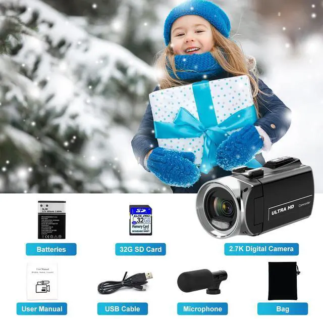Alt view image 7 of 7 - Video Camera Camcorder HD 4K 48MP Digital Cameras Recorder for YouTube TikTok 3 Inch 270 Degree Rotation Screen 18X Zoom Vlogging Camcorders for Kids,Teens,Students,Beginners,Elders