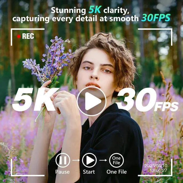 Alt view image 2 of 7 - 5K Digital Camera, 64MP Cameras for Photography with 6X Optical Zoom & Autofocus, WiFi Vlogging Camera for YouTube Video, Dual-Lens, 2 Batteries, 64GB Card & Flash, Best Cameras for Content Creators