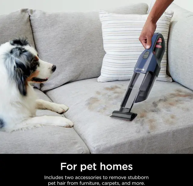 Alt view image 3 of 7 - Cyclone PET Handheld Vacuum with 8" Crevice Tool, HyperVelocity Suction, Navy Blue/Grey, CH701