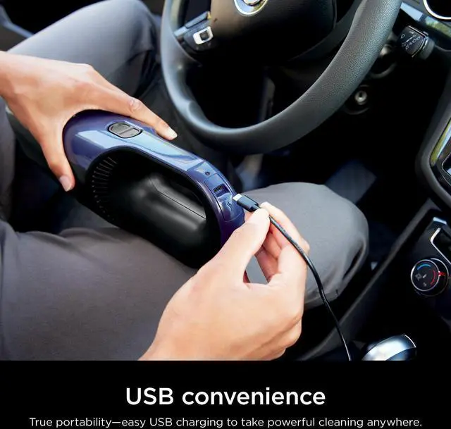 Alt view image 7 of 7 - Cyclone PET Handheld Vacuum with 8" Crevice Tool, HyperVelocity Suction, Navy Blue/Grey, CH701