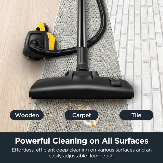 Alt view image 6 of 7 - 3670M Canister Cleaner, Lightweight Powerful Vacuum for Carpets and Hard floors, w/ 5bags,Yellow