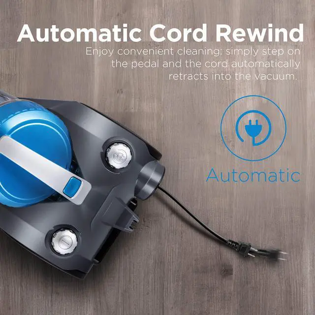 Alt view image 3 of 7 - WhirlWind Bagless Canister 2.5L Vacuum Cleaner, Lightweight Vac for Carpets and Hard Floors, NEN110A, Blue