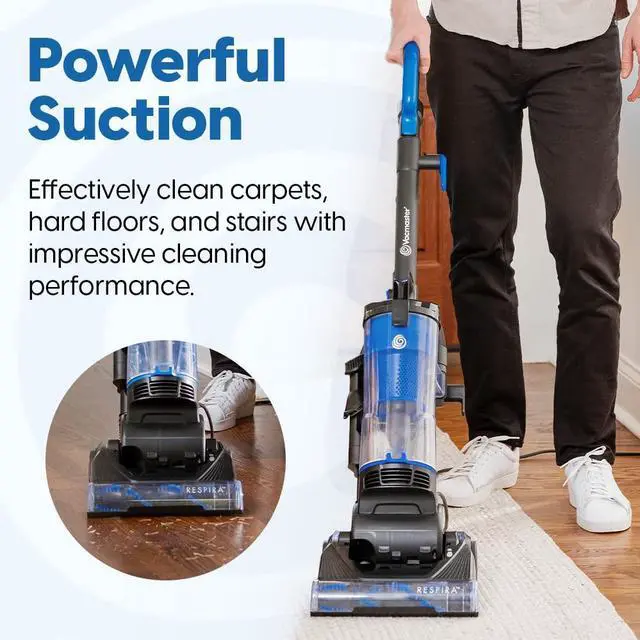 Alt view image 2 of 4 - Bagless Upright Vacuum Cleaner with Large Dust Cup Capacity, Efficient Cyclone Filtration System & 17ft Cord for Carpet, Hard Floor and Pet Hair