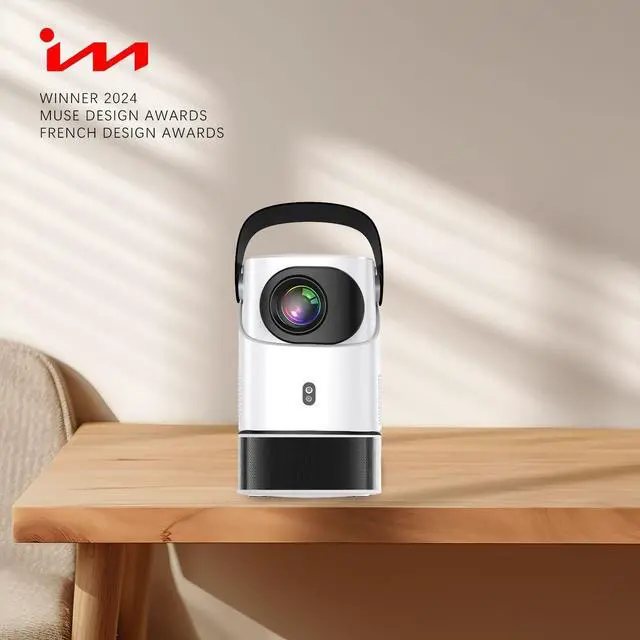 Alt view image 2 of 7 - Unitedtime Projector with InStand Handheld bracket Portable WiFi and Bluetooth Native 1080p Support 4K for Home Theater Support HDMI, USB, PC, TV Box TS2