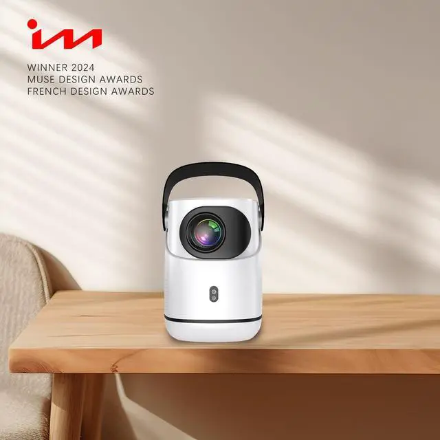 Alt view image 2 of 7 - Unitedtime Projector Native 1080p Support 4K Integrated 180°Adjustable Stand with WiFi and Bluetooth Portable for Home Theater Support HDMI, USB, PC, TV Box, Model:Tz2