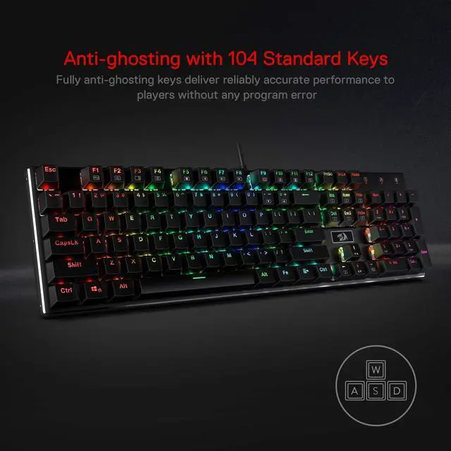 Alt view image 2 of 7 - K556 RGB LED Backlit Wired Mechanical Gaming Keyboard, 104 Keys Hot-Swap Mechanical Keyboard w/Aluminum Base, Upgraded Socket and Noise Absorbing Foams, Quiet Linear Red Switch