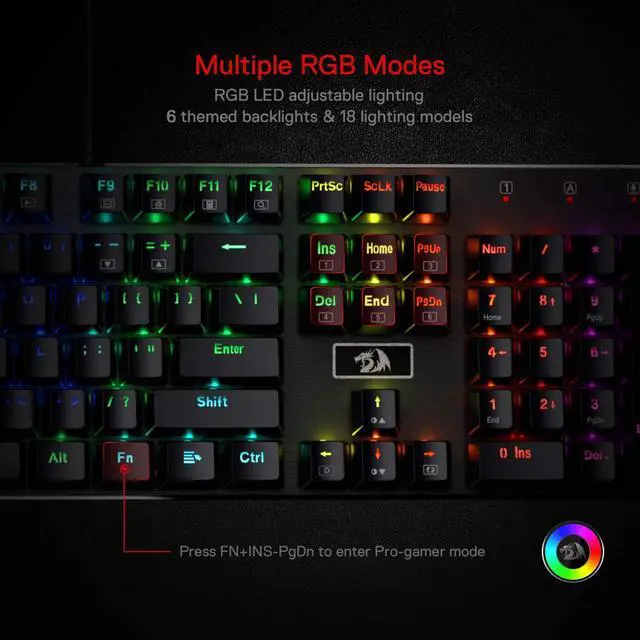 Alt view image 4 of 7 - K556 RGB LED Backlit Wired Mechanical Gaming Keyboard, 104 Keys Hot-Swap Mechanical Keyboard w/Aluminum Base, Upgraded Socket and Noise Absorbing Foams, Quiet Linear Red Switch
