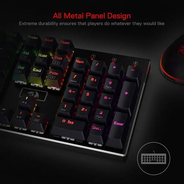 Alt view image 3 of 7 - K556 RGB LED Backlit Wired Mechanical Gaming Keyboard, 104 Keys Hot-Swap Mechanical Keyboard w/Aluminum Base, Upgraded Socket and Noise Absorbing Foams, Quiet Linear Red Switch