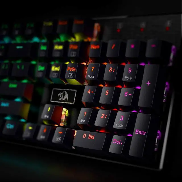 Alt view image 7 of 7 - K556 RGB LED Backlit Wired Mechanical Gaming Keyboard, 104 Keys Hot-Swap Mechanical Keyboard w/Aluminum Base, Upgraded Socket and Noise Absorbing Foams, Quiet Linear Red Switch