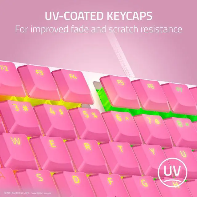 Alt view image 4 of 7 - Ornata V3 TKL Gaming Keyboard: Low-Profile Keys - Mecha-Membrane Switches - UV-Coated Keycaps - Backlit Media Keys - 8-Zone RGB Lighting - Magnetic Wrist Wrest - Hello Kitty & Friends Edition