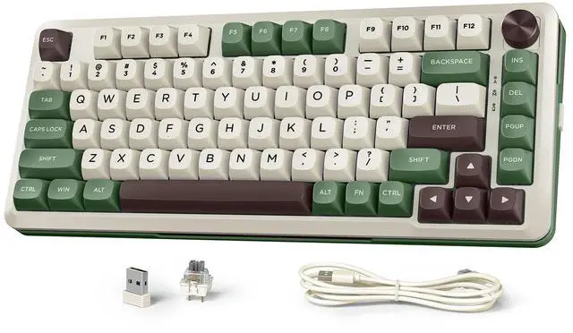Main image of K681 Pro Wireless Mechanical Keyboard, Gasket Mounted RGB Gaming Keyboard with Volume Knob, MDA-Profile, Pre-Lubed Linear Switches, 81 Keys 75 Tri-Mode Hot Swappable for PC/Xbox/PS (Matcha)
