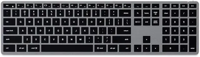Main image of Slim X3 Bluetooth Backlit Keyboard for Mac, Illuminated Keys & Multi-Device Sync, for MacBook Air/Pro M4, iPad Air/Pro M4, iPad/iPad mini, Mac mini, iMac - Space Gray