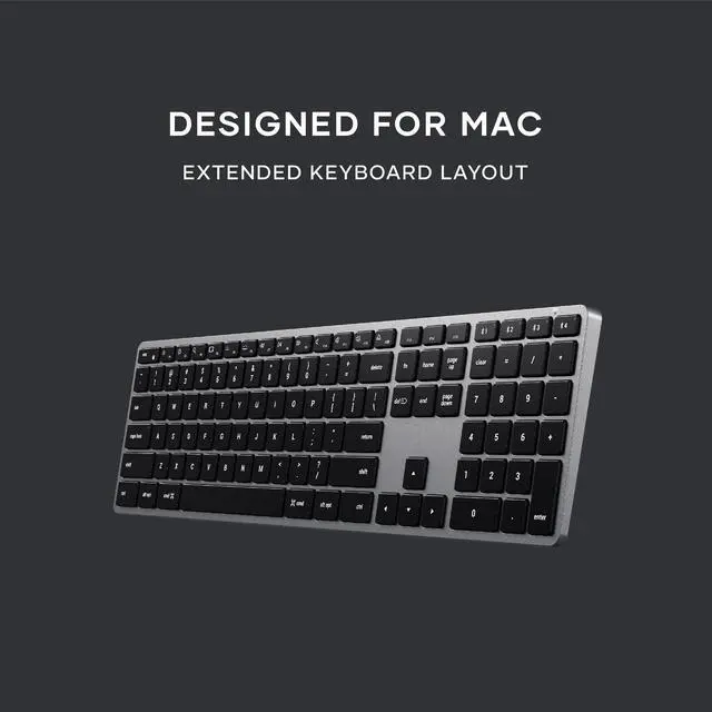 Alt view image 3 of 6 - Slim X3 Bluetooth Backlit Keyboard for Mac, Illuminated Keys & Multi-Device Sync, for MacBook Air/Pro M4, iPad Air/Pro M4, iPad/iPad mini, Mac mini, iMac - Space Gray
