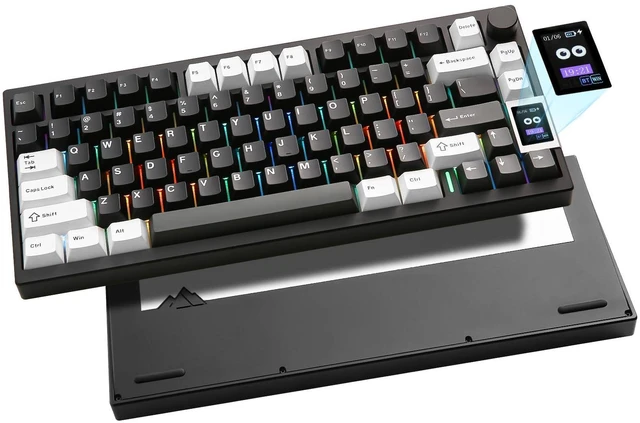 Main image of AL80 75% Wireless Aluminum Mechanical Keyboard(Black, Cocoa Cream) | QMK/VIA, Smart LCD Display and Knob, Hot Swap, Gasket Structure, BT/2.4G/USB-C, RGB Keyboard for Gaming/Win/Mac
